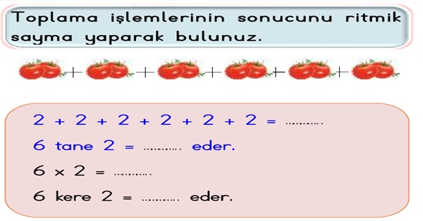 2.Sınıf Matematik Çarpma İşlemi Etkinliği-1