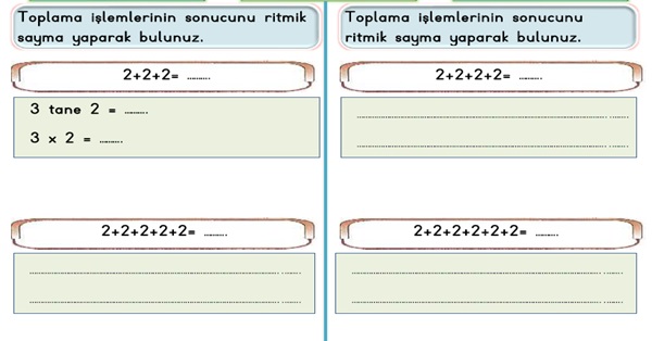 2.Sınıf Matematik Çarpma İşlemi Etkinliği-3