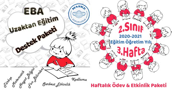 2020-2021 Yılı 2.Sınıf 3.Hafta Uzaktan Eğitim Destek Ödev, Etkinlik Paketi