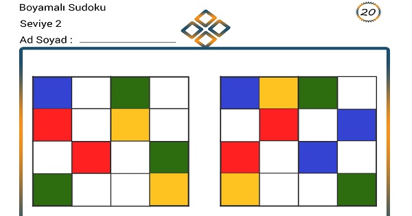 Boyamalı Sudoku 20