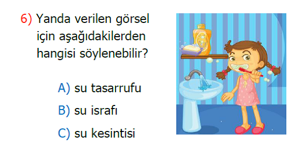 2.Sınıf Hayat Bilgisi Tasarrufluyum Kazanım Testi