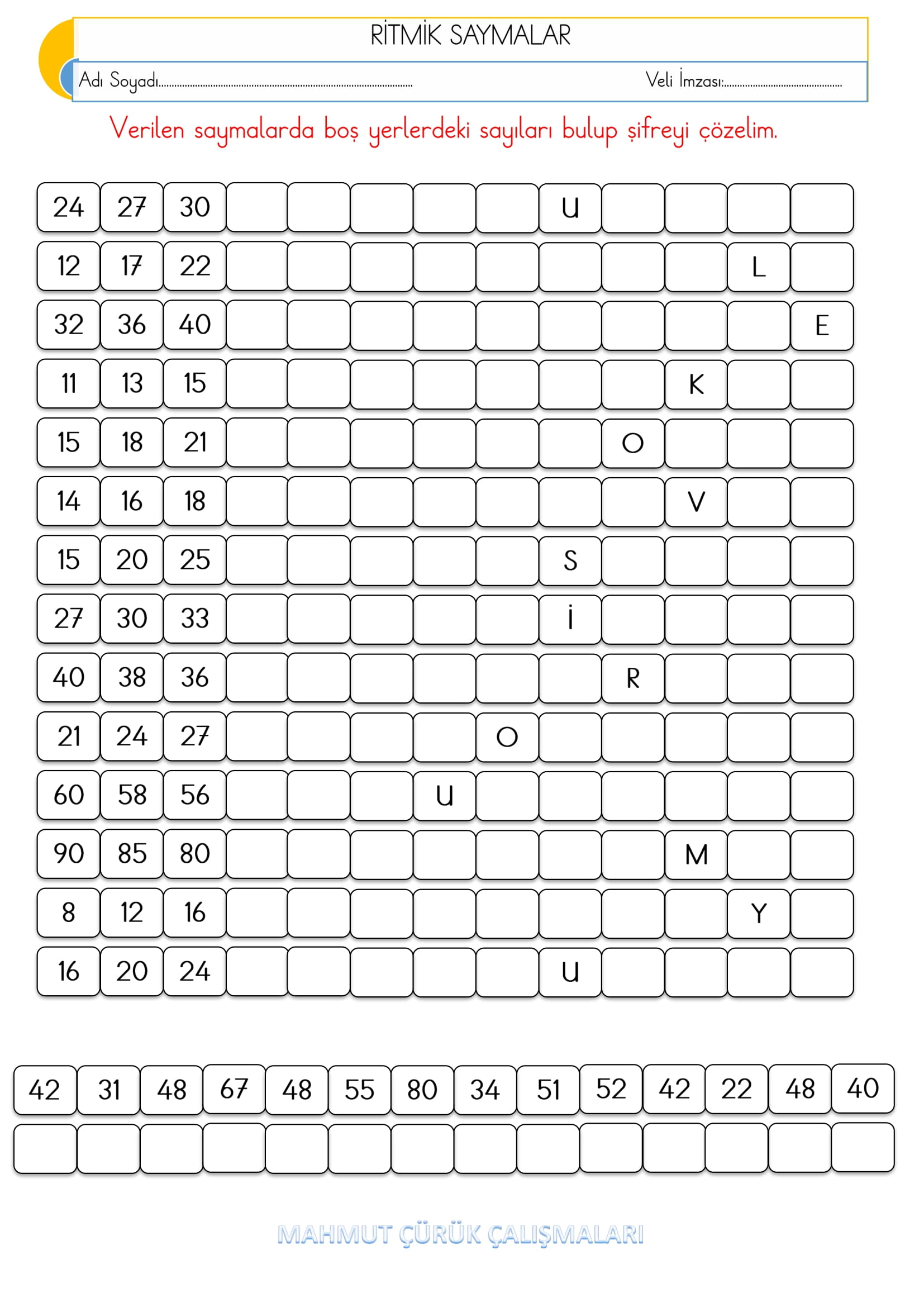 2.Sınıf - Matematik - Ritmik Saymalar Etkinliği-5