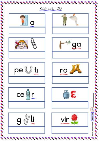 Resfebe Etkinlikleri 20 ( Kolay ) ETKİLEŞİMLİ