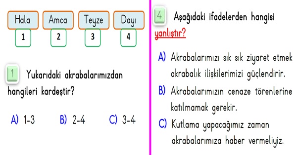 2.Sınıf Hayat Bilgisi Evimizde Hayat Ünitesi-Yaprak Test-3