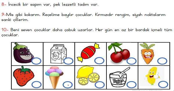 1.Sınıf Türkçe Okuma Anlama Etkinliği 8