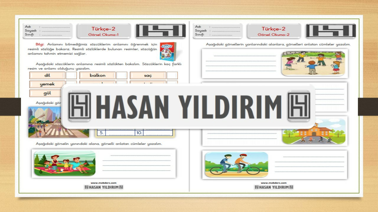 2.Sınıf Türkçe Görsel Okuma Çalışma Sayfaları