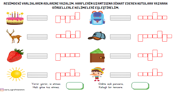 1.Sınıf İlk Okuma Yazma P-p Sesi Görselleri Yazma-Harf Uzantısı Etkinliği