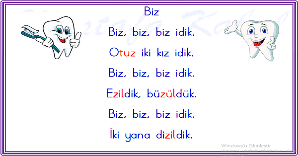 1.Sınıf İlk Okuma Yazma (Z-z) Karesel Okuma Metinleri