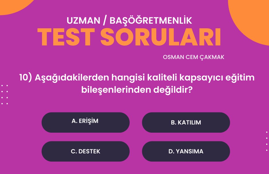 Uzman Öğretmenlik Değerlendirme Sınavı 1