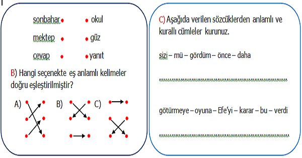 2.Sınıf Türkçe Genel Değerlendirme 3