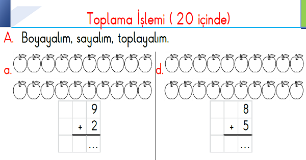 1.Sınıf Matematik (20 İçinde) Toplama İşlemi