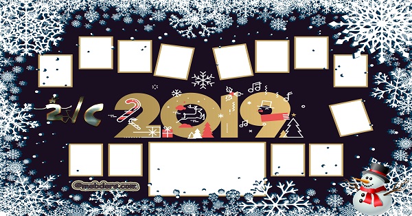 2C Sınıfı için 2019 Yeni Yıl Temalı Fotoğraflı Afiş (13 öğrencilik)