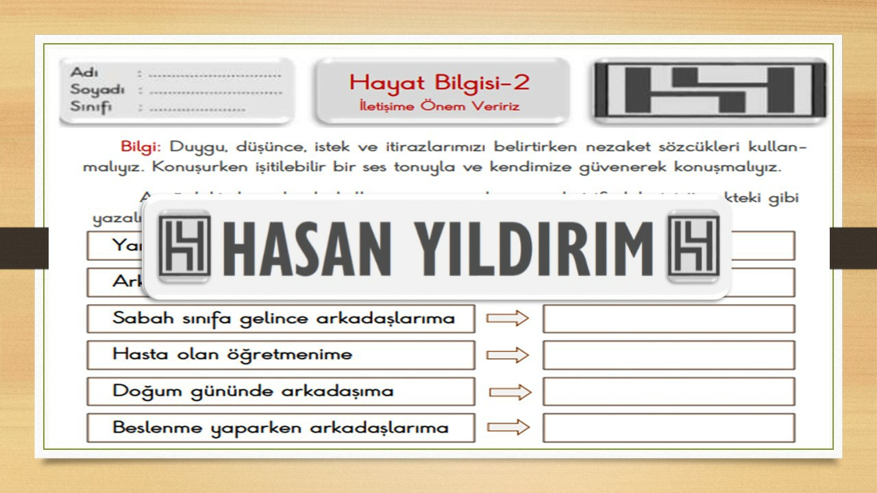 2.Sınıf Hayat Bilgisi İletişime Önem Veririz Çalışma Sayfası