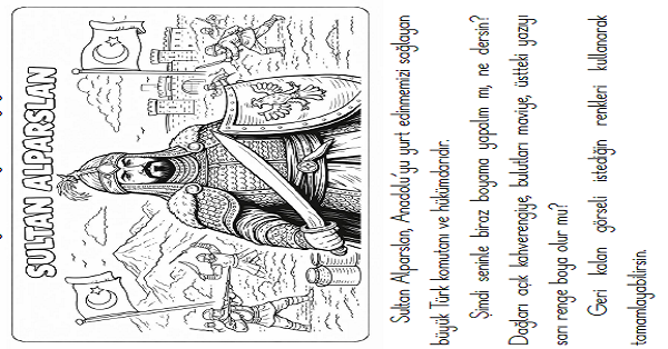 1. Sınıf Türkçe Oku - Anla - Boya -33 (Sultan Alparslan)