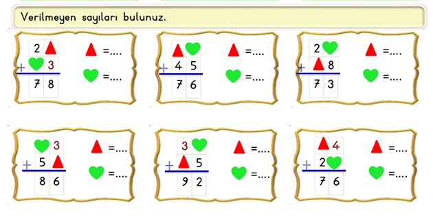 2.Sınıf Matematik Toplama İşlemi-Verilmeyen Toplananı Bulma Etkinliği -6