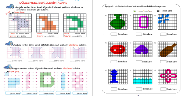 4. Sınıf Matematik Alan ile Birimkare İlişkisi (Alan Hesapları) Etkinliği 6