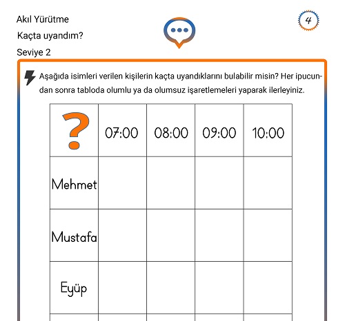 Seviye 2 - Akıl Yürütme Etkinliği 4