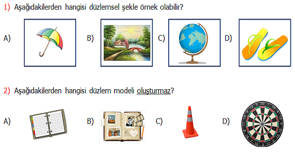 4.Sınıf Matematik Düzlem ve Düzlemsel Şekil Etkinliği