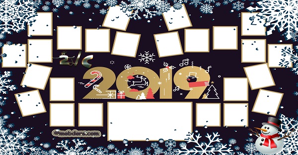 2C Sınıfı için 2019 Yeni Yıl Temalı Fotoğraflı Afiş (24 öğrencilik)