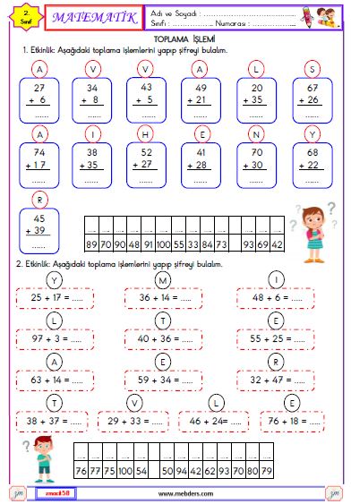 3. Sınıf Matematik Zihinden Çıkarma İşlemi Etkinliği 1