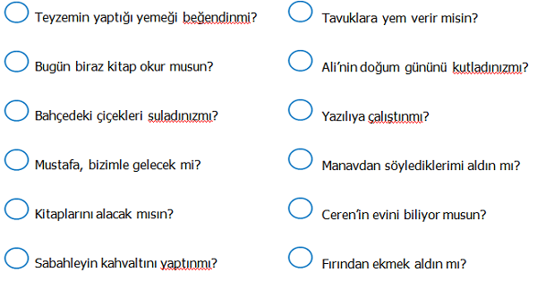 3.Sınıf Türkçe Yazım Kuralları (mi soru eki) Etkinliği 3