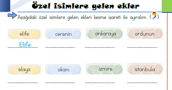 1.Sınıf Türkçe Noktalama İşareti (Kesme İşareti)-1