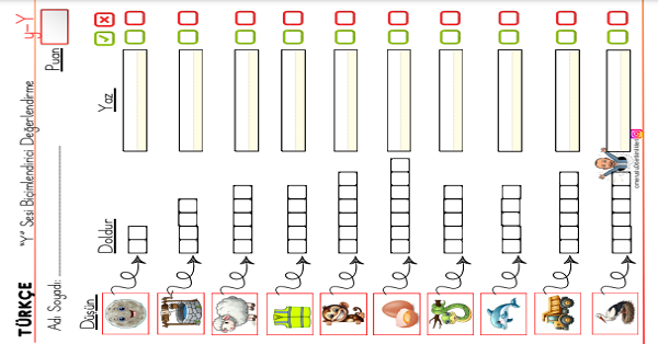 1. Sınıf İlk Okuma Yazma Y-y Sesi Değerlendirme