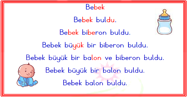 1.Sınıf İlk Okuma Yazma (B-b) Karesel Okuma Metinleri