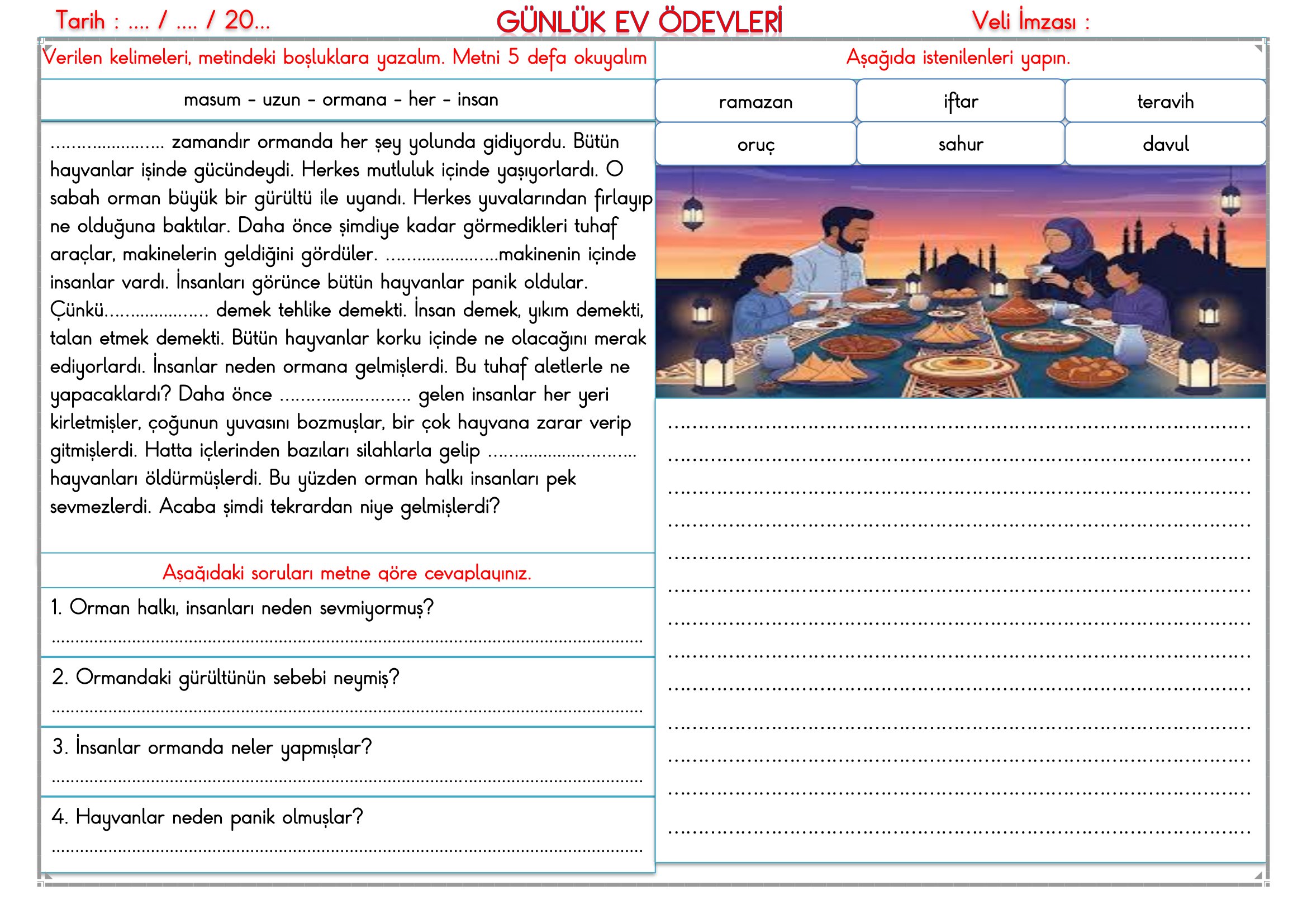 2.Sınıf - 23 Şubat 2026 Günlük Ev Ödevleri