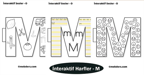 1.Sınıf İlkokuma İnteraktif Harfler - M Sesi