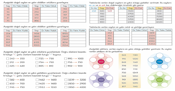 4. Sınıf Matematik Onluğa ve Yüzlüğe Yuvarlama 3