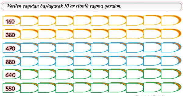 3.Sınıf Matematik Doğal Sayılar Onar Ritmik Sayma-1