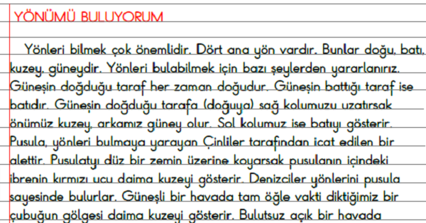 3.Sınıf - Hayat Bilgisi Yönümü Buluyorum Defter Özeti