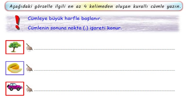 2.Sınıf Türkçe Kurallı ve Kuralsız Cümleler Etkinliği -5