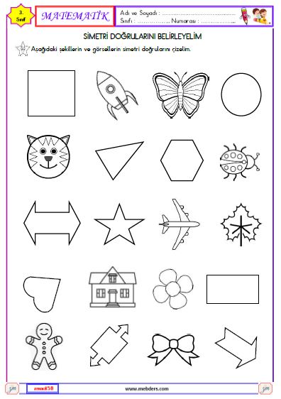 3. Sınıf Matematik Simetri Etkinliği 1