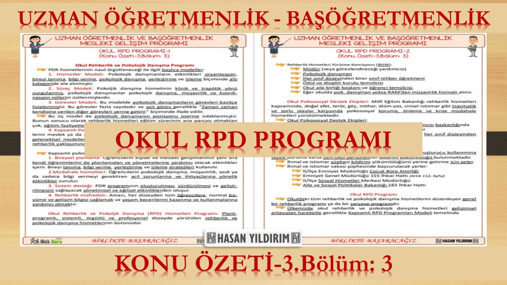Okul RPD Programı (Konu Özeti-3.Bölüm:3)