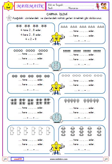 3. Sınıf Matematik Çarpma İşlemi Etkinliği 1