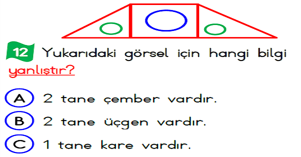 1.Sınıf Matematik Geometrik Şekiller Yaprak Test