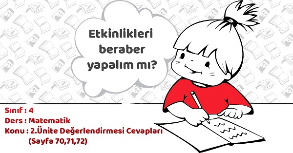 4.Sınıf Matematik 2.Ünite Değerlendirme Cevapları