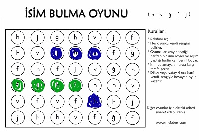 5.Grup Harflerle İsim Bulma Oyunu