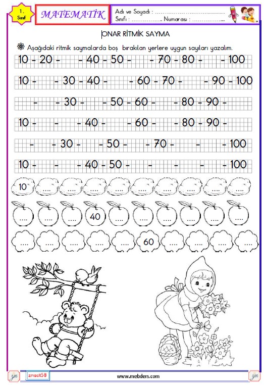 1. Sınıf Matematik Onar Ritmik Sayma Etkinliği