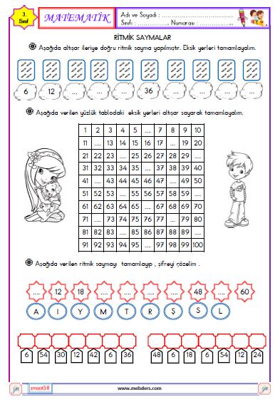 3. Sınıf Matematik Ritmik Saymalar  Etkinliği (Altışar)