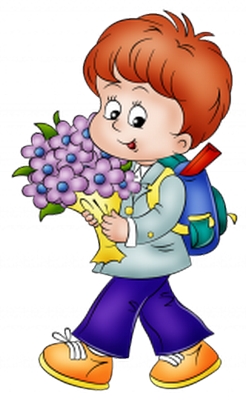 Clipart çiçek buketli erkek öğrenci resmi png