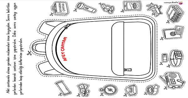 Afet Çantası Kes Yapıştır Boya Etkinliği