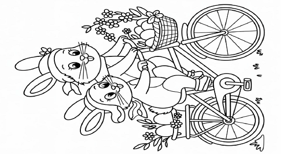 Boyama Çalışması (Bisiklet Binen Tavşanlar)