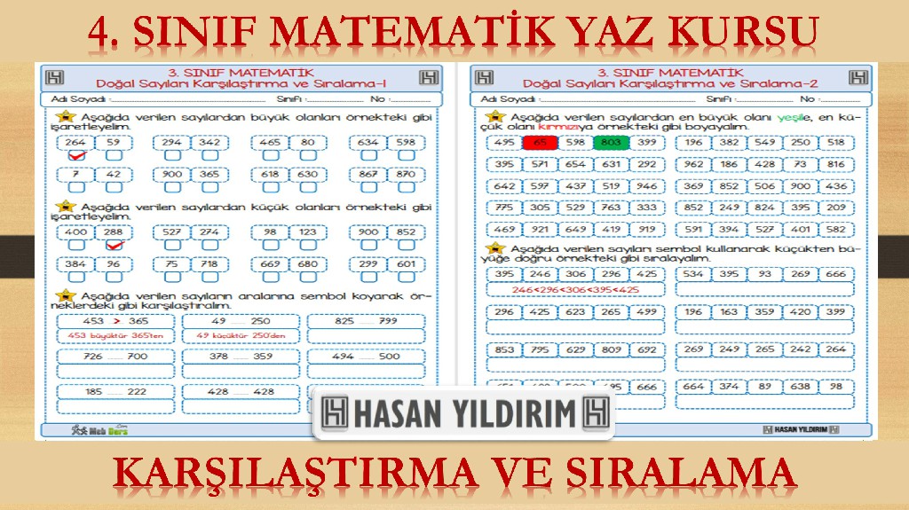 4.Sınıf Matematik Yaz Kursu - Karşılaştırma ve Sıralama (3.Sınıf Tekrarı)