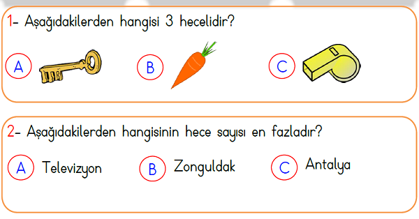 1.Sınıf Türkçe Hece Yaprak Test-1