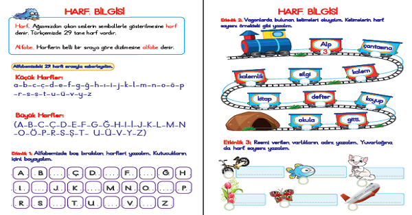 2. Sınıf Türkçe Harf Bilgisi Etkinliği 4 Sayfa