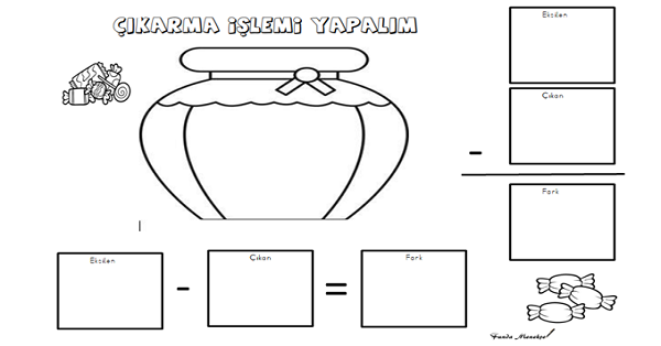 1.Sınıf Matematik Çıkarma İşlemi Kavanozu