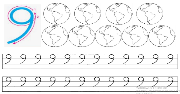 1.Sınıf Matematik (9 Rakamı) Dokuz Rakamı